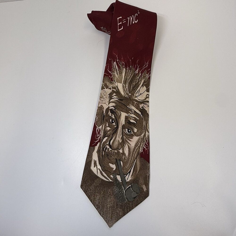 Sette & Bello Handmade Polyester Albert Einstein Portrait And Formula Neck Tie